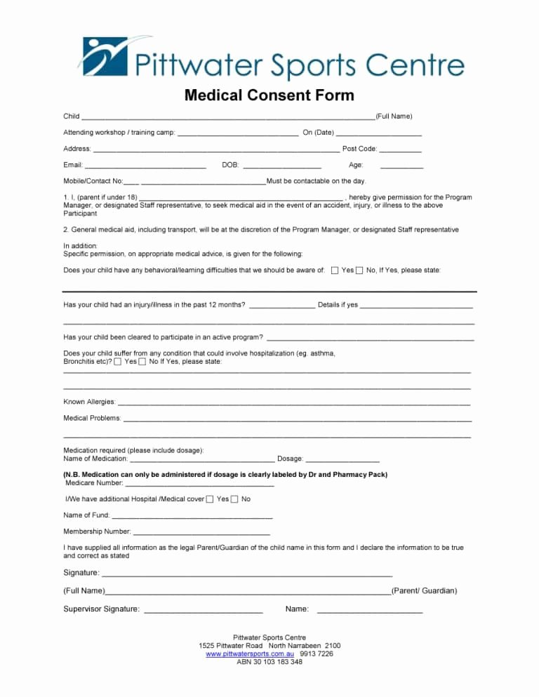 Printable Medical Consent forms Beautiful 45 Medical Consent forms Free Printable Templates
