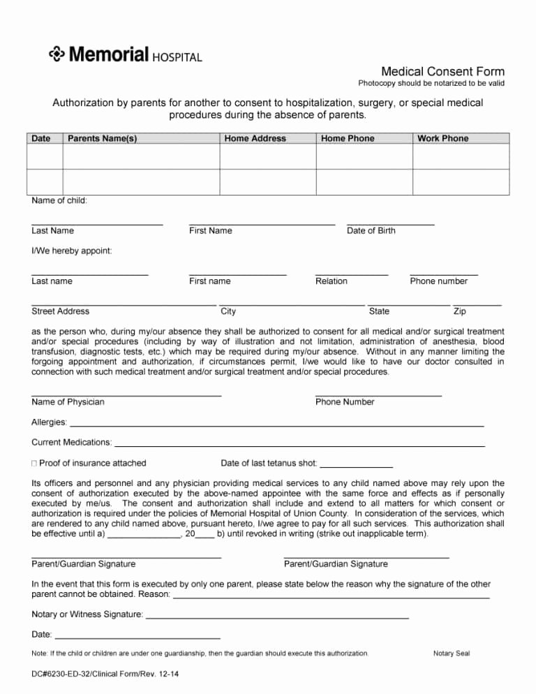 Printable Medical Consent forms Elegant 45 Medical Consent forms Free Printable Templates