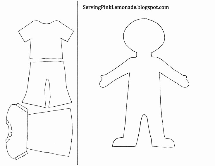 Printable Paper Dolls Templates Beautiful Template for Girl and Clothes Also Mailbox Tree for
