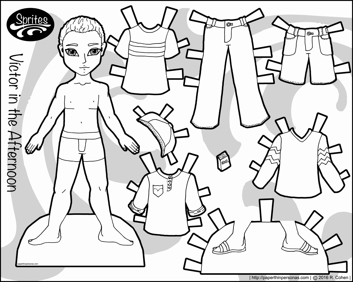 Printable Paper Dolls Templates Beautiful Victor In the afternoon A Boy Paper Doll