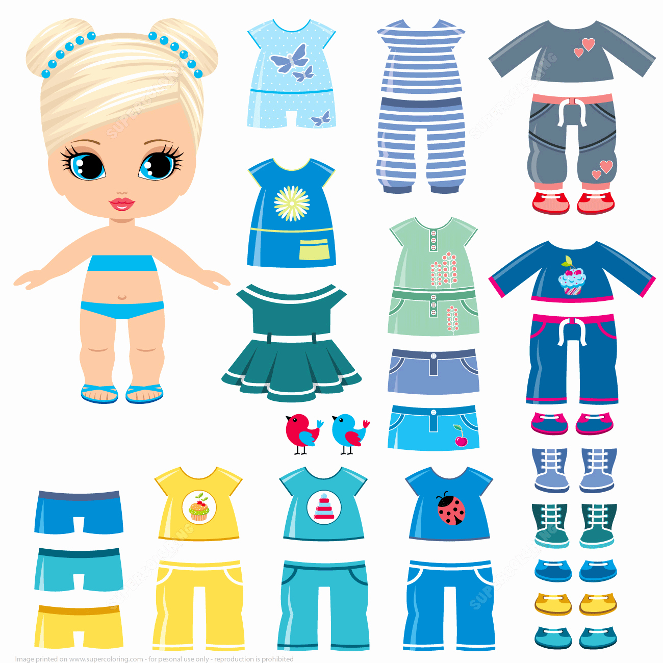 Printable Paper Dolls Templates Unique Summer Clothing and Shoes for A Little Girl Paper Doll