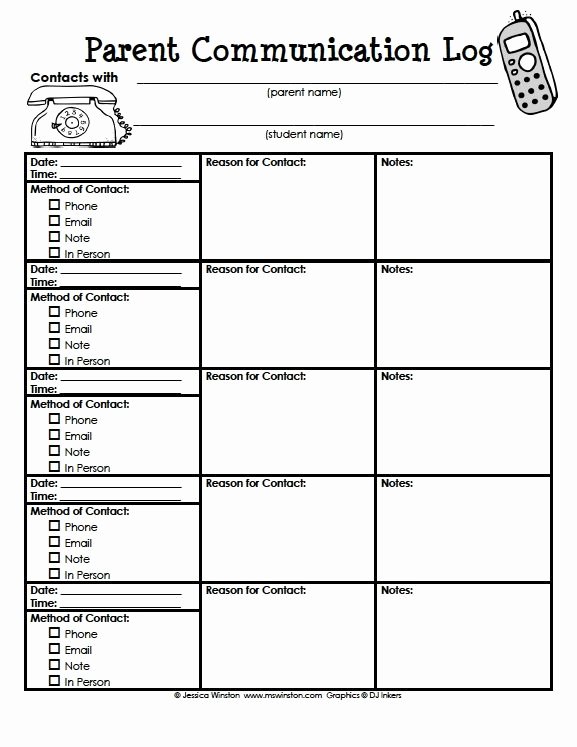 Printable Parent Contact Log Lovely 257 Best Images About Misc Printables Worksheets forms On