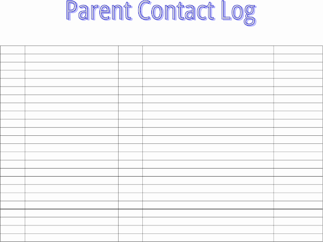 Printable Parent Contact Log New Parent Contact Log Template In Excel Excel Template