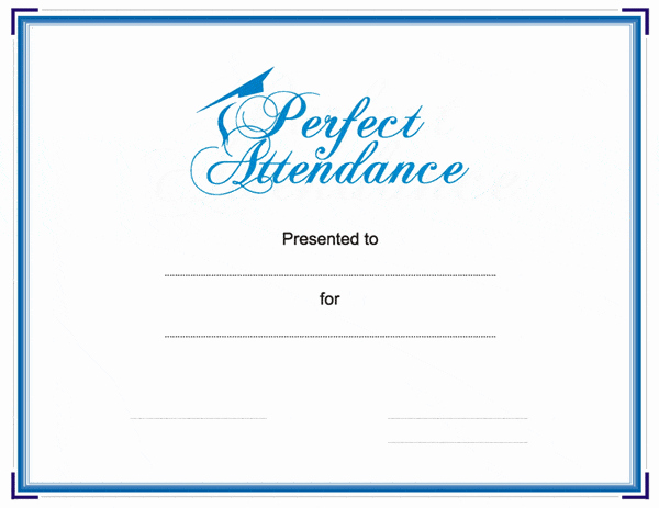 Printable Perfect attendance Award Awesome 5 Free Perfect attendance Certificate Templates Word