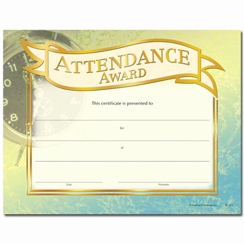 30 Printable Perfect Attendance Award Example Document Template