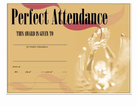 Printable Perfect attendance Award New 40 Printable Perfect attendance Award Templates &amp; Ideas