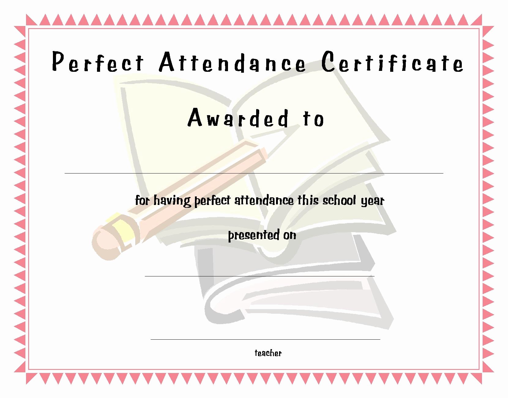 Printable Perfect attendance Certificate Lovely Perfect attendance Funny Quotes Quotesgram