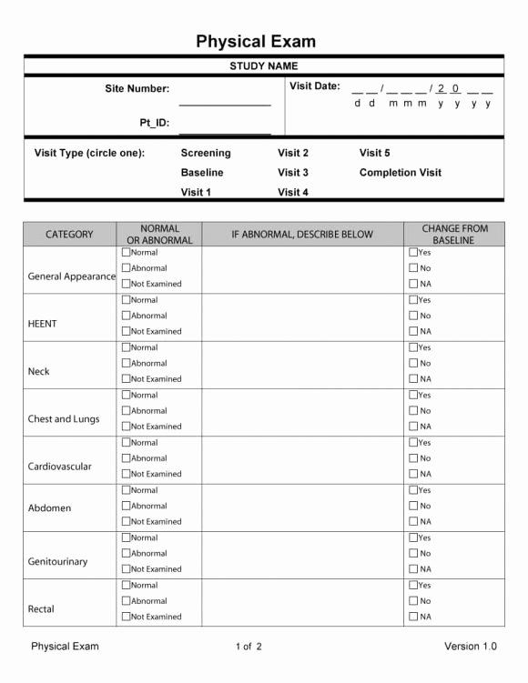 Printable Physical Exam forms Inspirational 43 Physical Exam Templates &amp; forms [male Female]