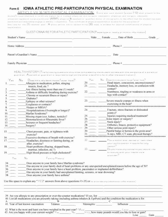 Printable Physical Exam forms Luxury 43 Physical Exam Templates &amp; forms [male Female]