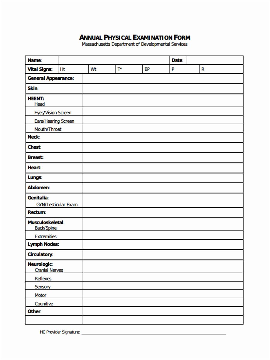 Printable Physical Exam forms New Printable Physical form 9 Free Documents In Word Pdf
