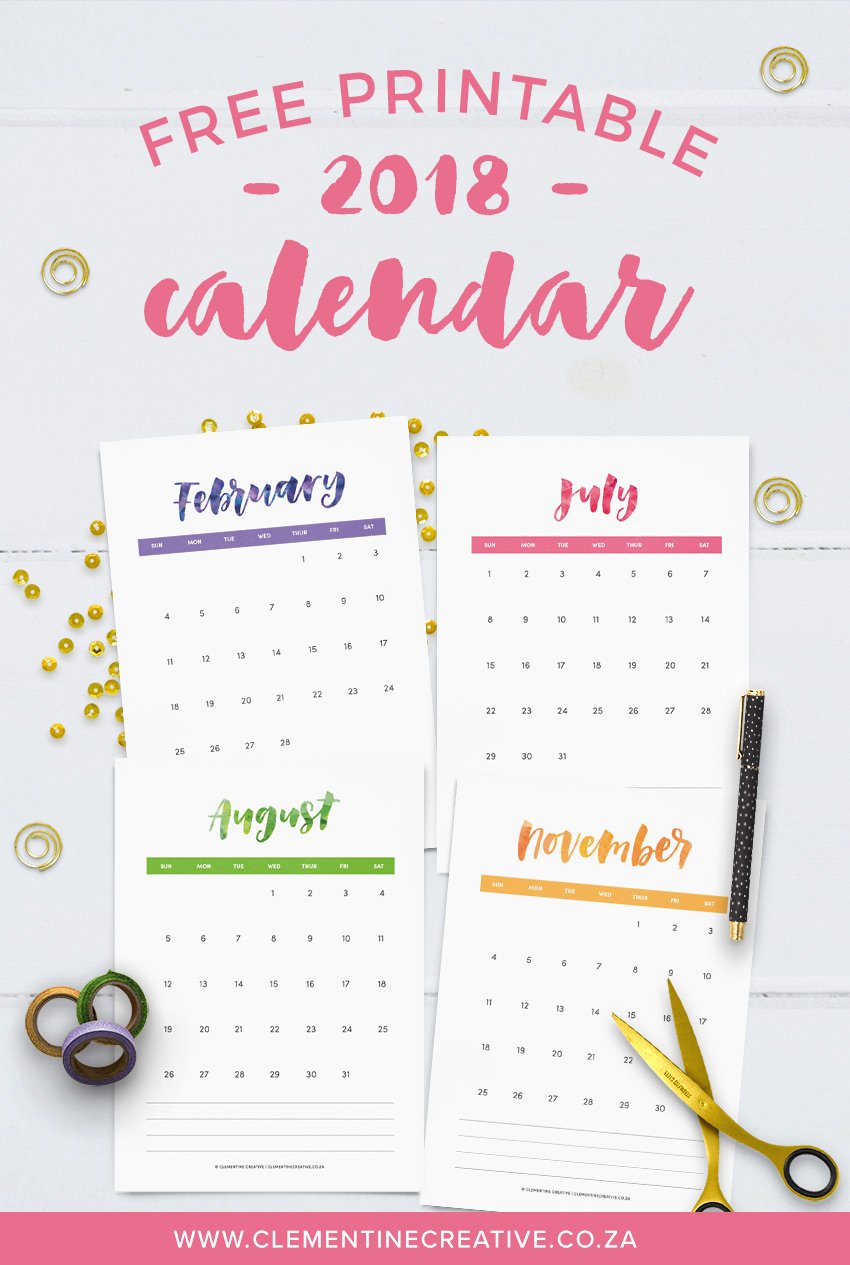 Printable Pocket Monthly Calendar New Free Printable Calendar 2018 Roundup thecraftpatchblog