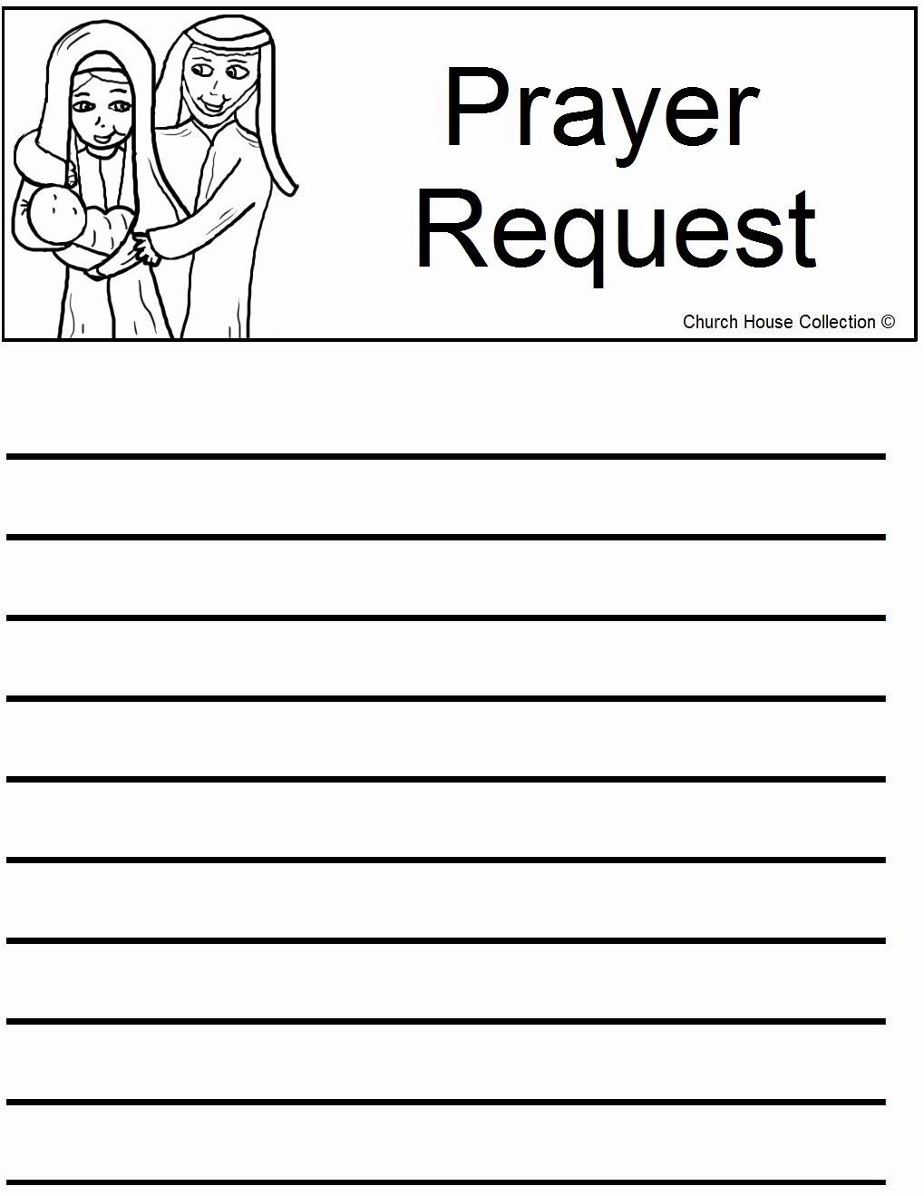 Printable Prayer List Template Awesome Church House Collection Blog Nativity Sunday School Lesson