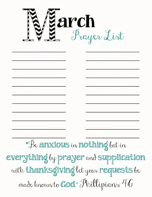 Printable Prayer List Template Best Of Doodles &amp; Stitches March Prayer List Printable