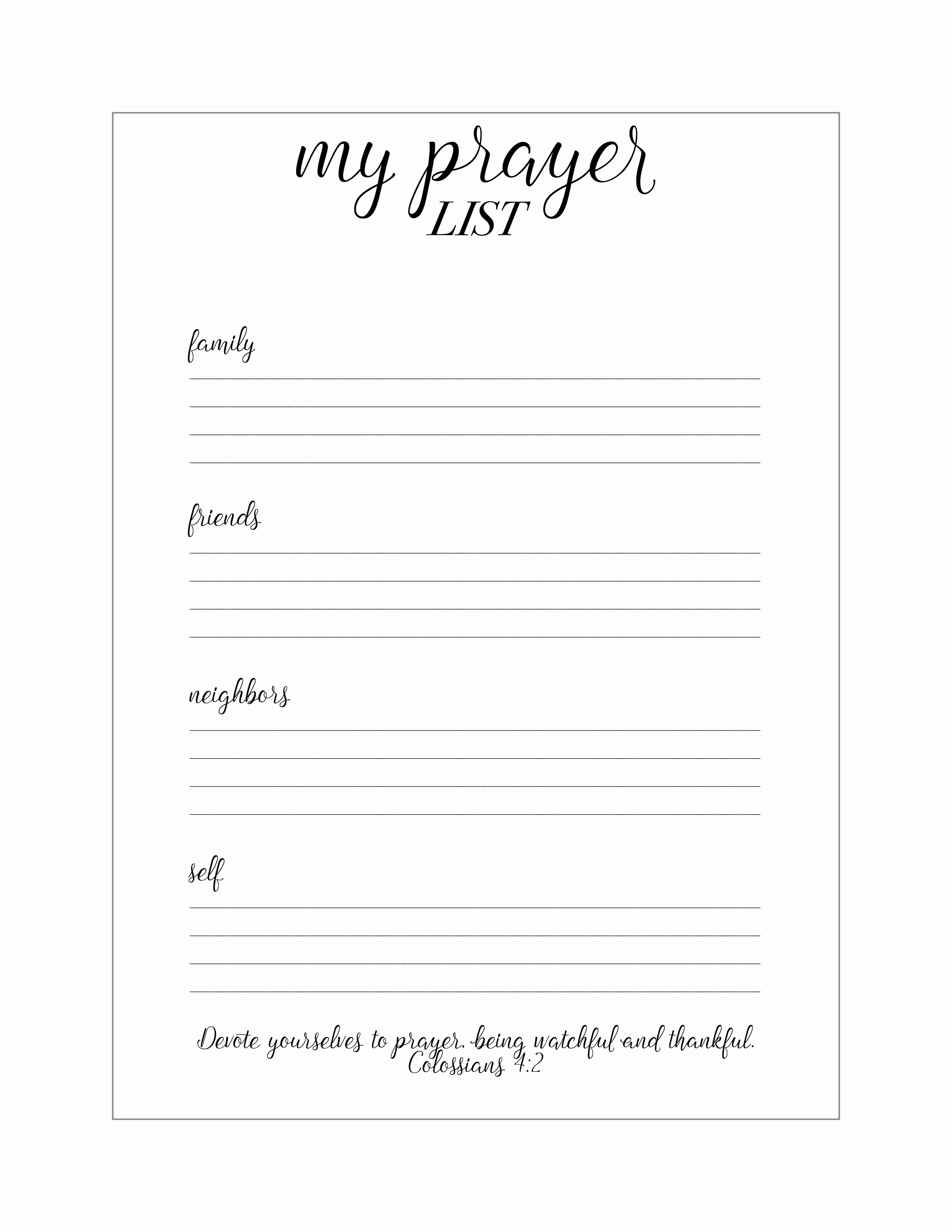 Printable Prayer List Template Lovely Zip Descargar Prayer List Template