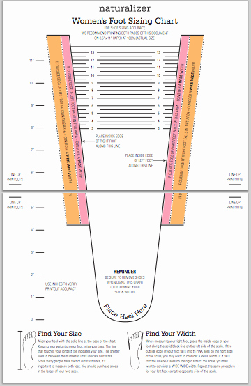 Printable Shoe Size Chart Width Awesome Naturalizer Teams Up with Hgtv’s David Bromstad – Genpink