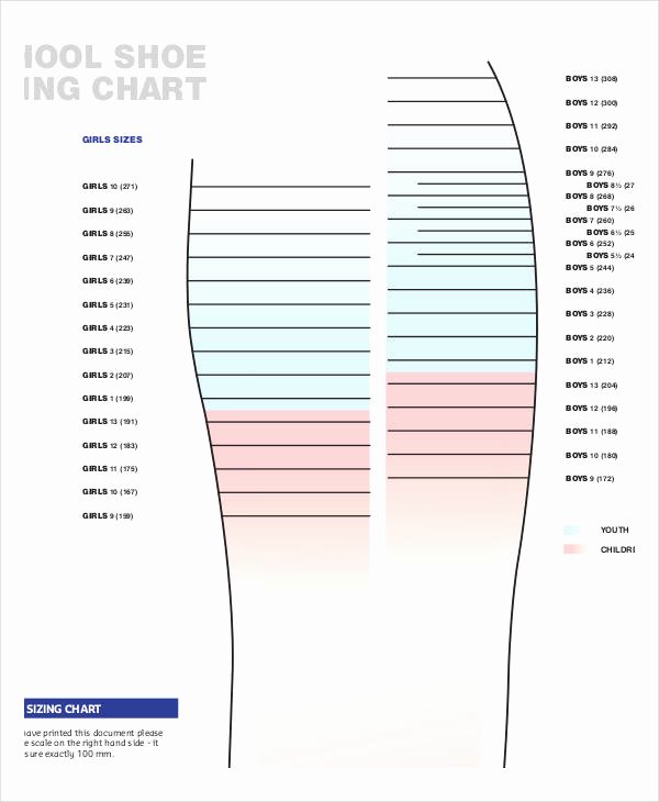 Womens Printable Shoe Size Chart