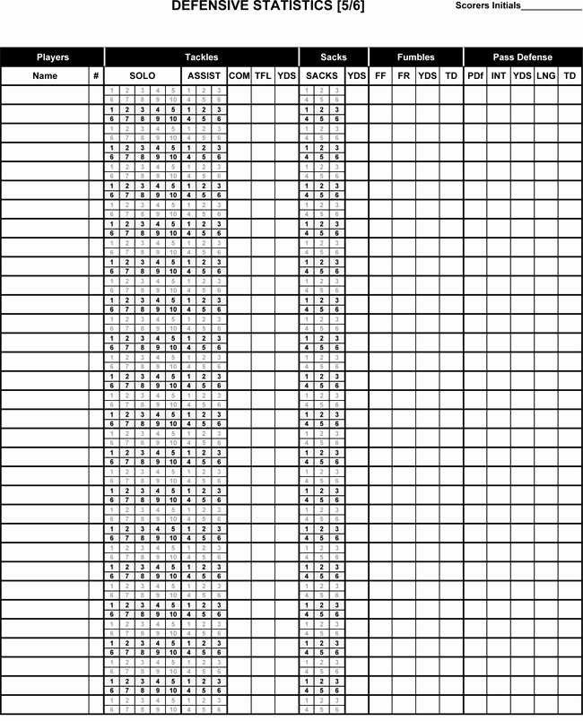 Printable soccer Stat Sheet Best Of Printable Football Score Sheets Download In Pdf
