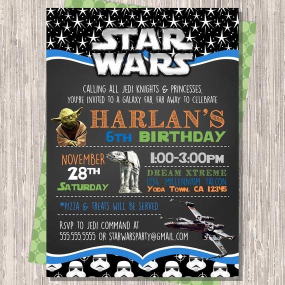 Printable Star Wars Invitation Elegant Star Wars Invitation Star Wars Birthday Invitation Star Wars