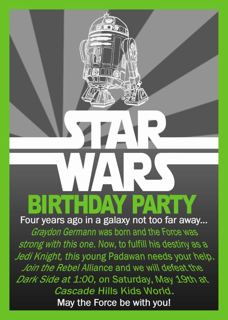 Printable Star Wars Invitation Fresh Free Printable Star Wars Birthday Invitations
