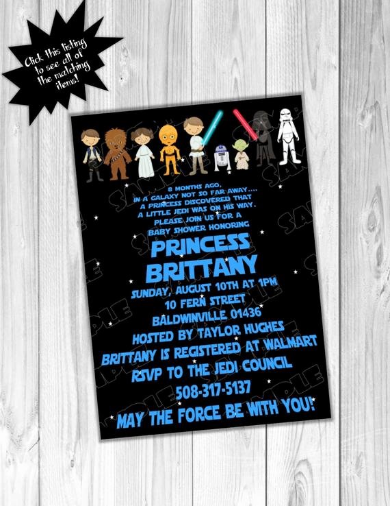 Printable Star Wars Invitation New Star Wars Baby Shower Invitation Printable Starwars Uprint