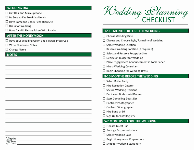 Printable Wedding Checklist Free Fresh Wedding Planning Checklist