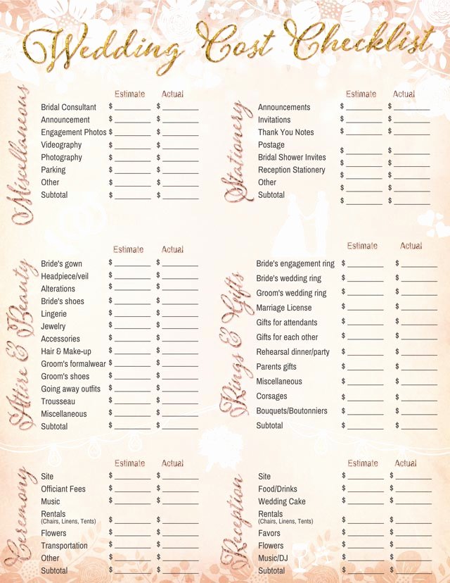 Printable Wedding Checklist Free Inspirational 10 Printable Wedding Checklists for the organized Bride