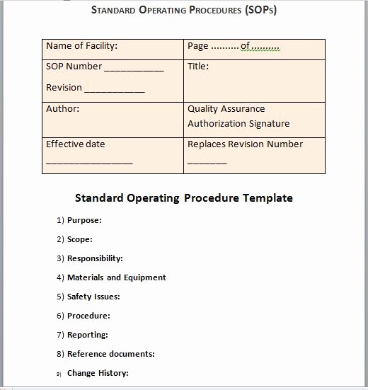 Procedures Template Microsoft Word Awesome 37 Best Free Standard Operating Procedure sop Templates