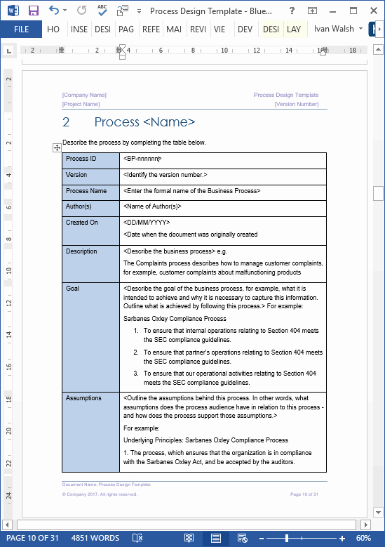 Procedures Template Microsoft Word Elegant Business Process Design Templates – Ms Word Excel Visio