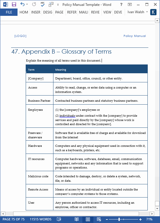 Procedures Template Microsoft Word Lovely Download Policy &amp; Procedures Manual Templates Ms Word 68