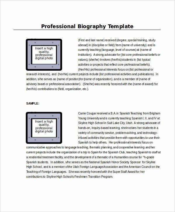 Professional Bio Template Word Awesome Word Template 8 Free Word Documents Download