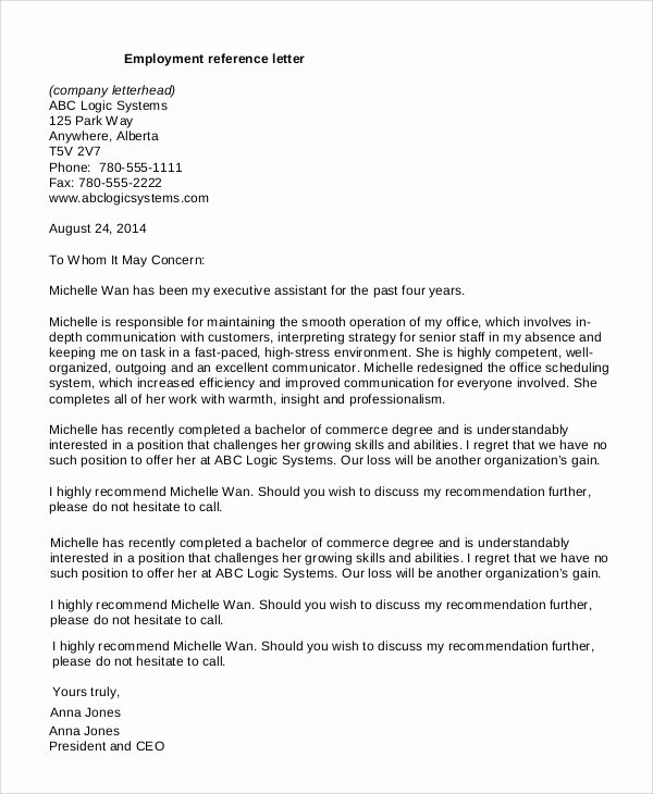 Professional Recommendation Letter Example Beautiful Reference Letter Example 7 Samples In Pdf Word