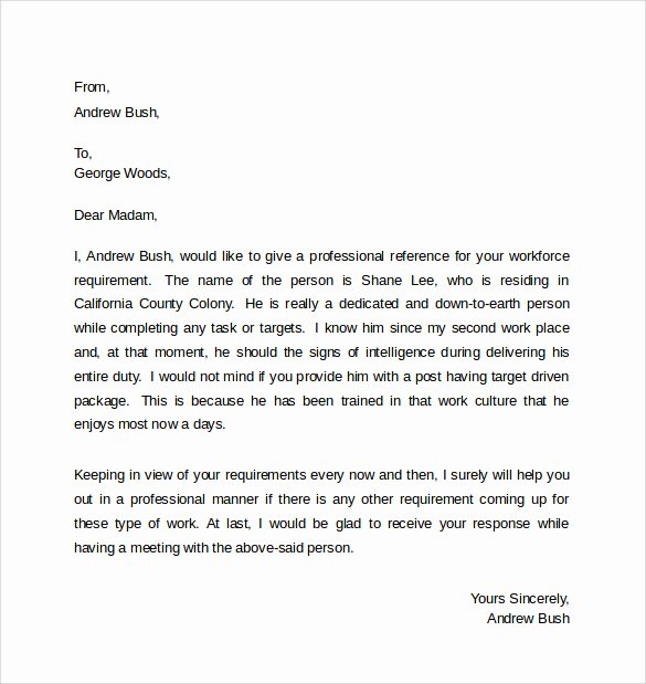 Professional Recommendation Letter Example Unique Sample Professional Business Letter 6 Documents In Pdf