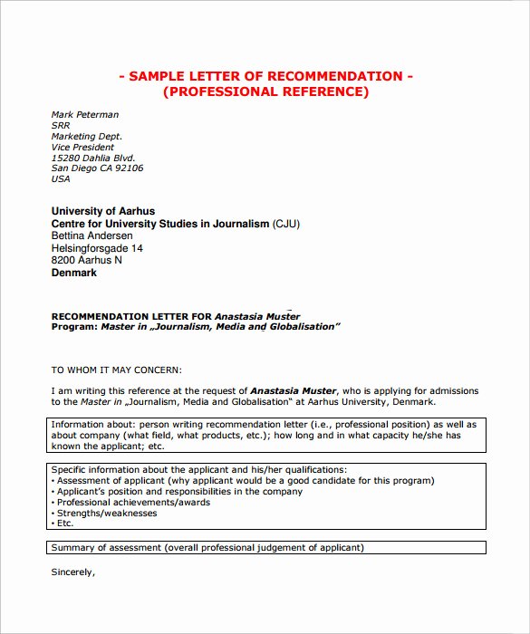 Professional Recommendation Letter Sample Beautiful Sample Professional Letter Of Re Mendation 8 Download