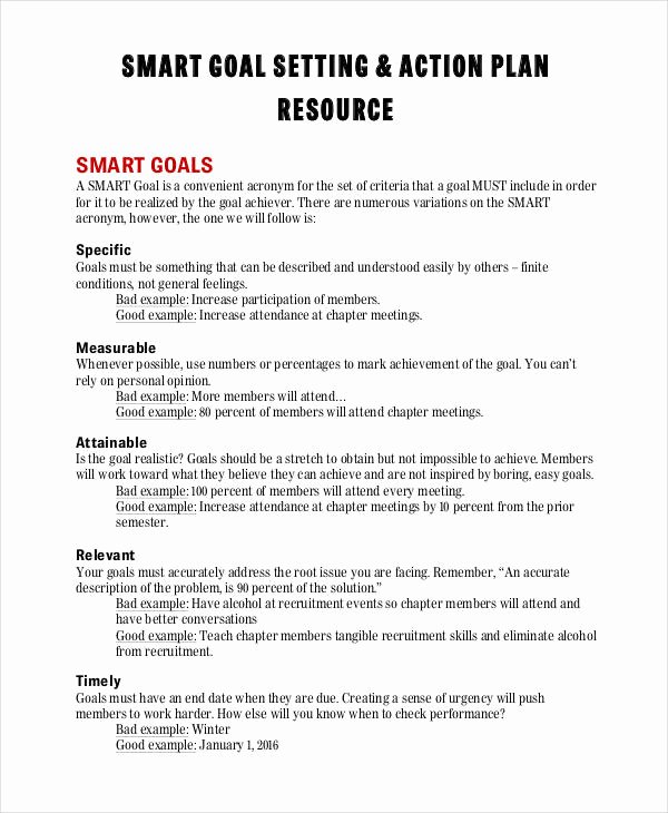 30 Professional Smart Goal Examples Example Document Template
