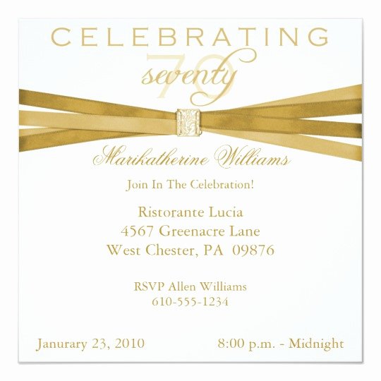 Program for 70th Birthday Party Awesome Elegant 70th Birthday Party Invitations