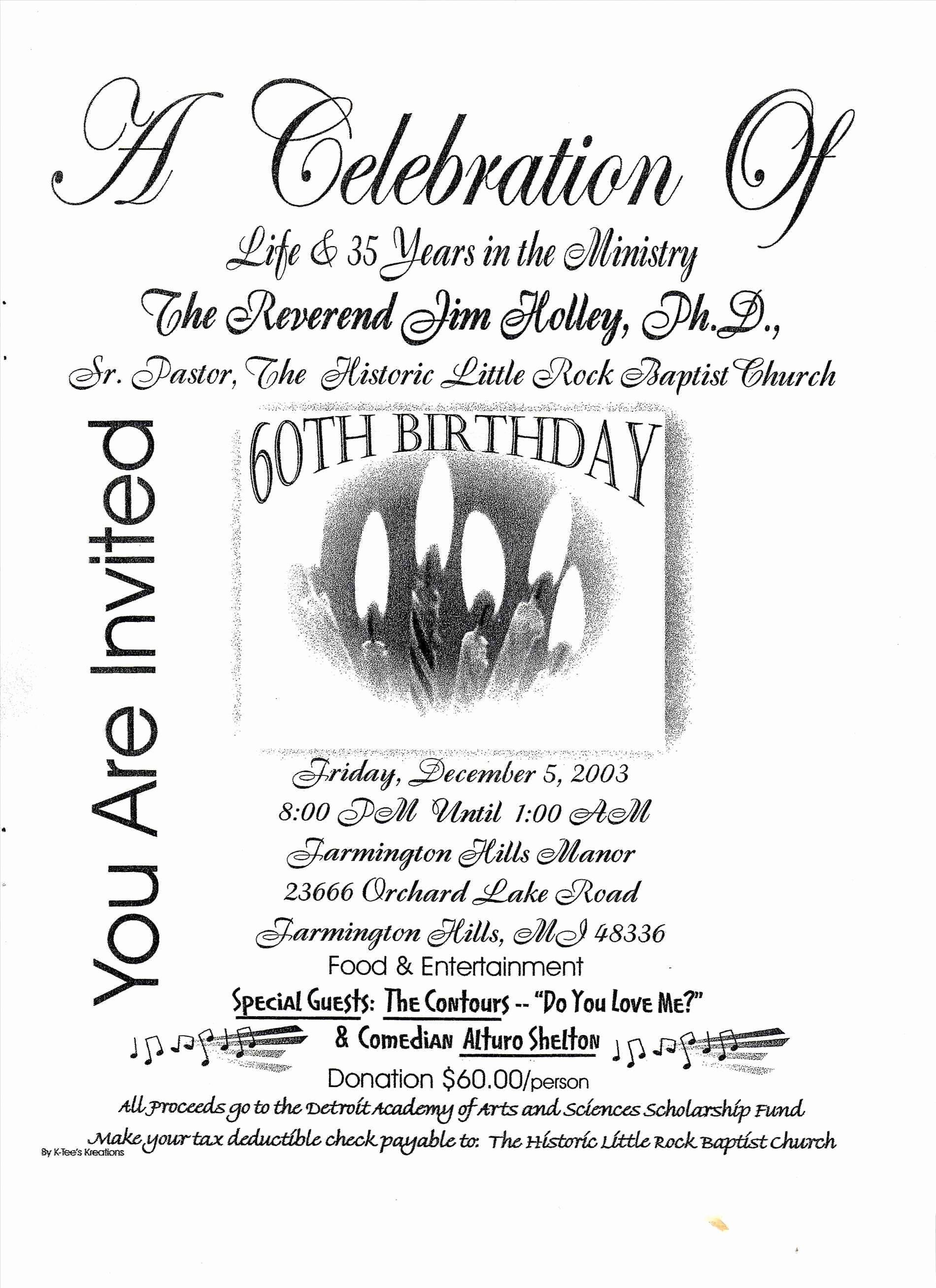 Program for 70th Birthday Party Best Of Others Personalize Your Own 60th Birthday Invitations for
