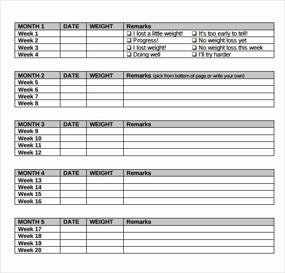Progress Monitoring Charts Printable Lovely Sample Weight Loss Chart 7 Documents In Pdf