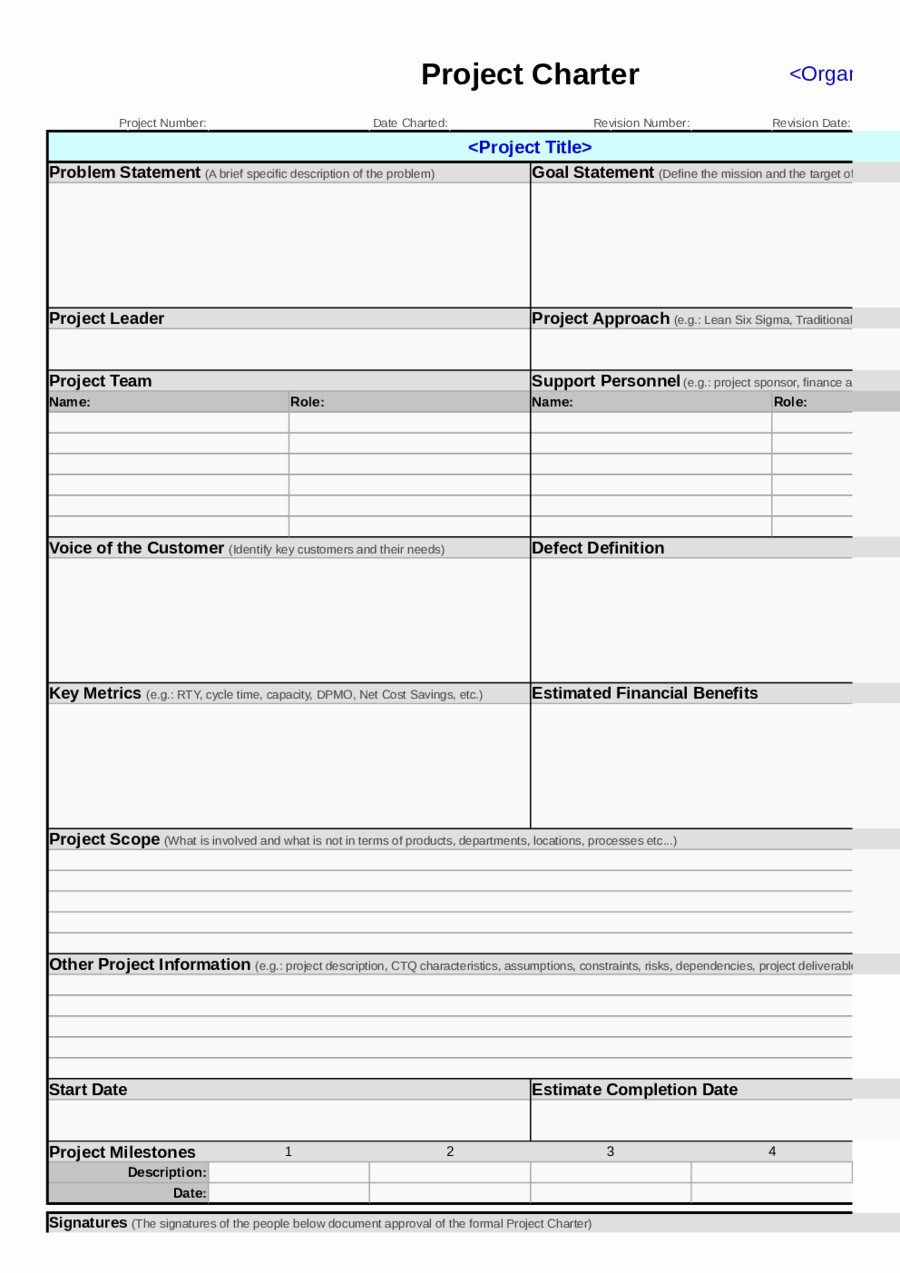Project Charter Template Word Awesome 2019 Project Charter Template Fillable Printable Pdf