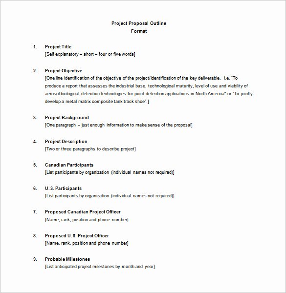 Project Proposal Outline Template Awesome Project Outline Template 8 Free Word Excel Pdf format