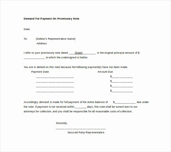 Promissory Note Payoff Letter Luxury 5 Demand Note Templates – Free Sample Example format