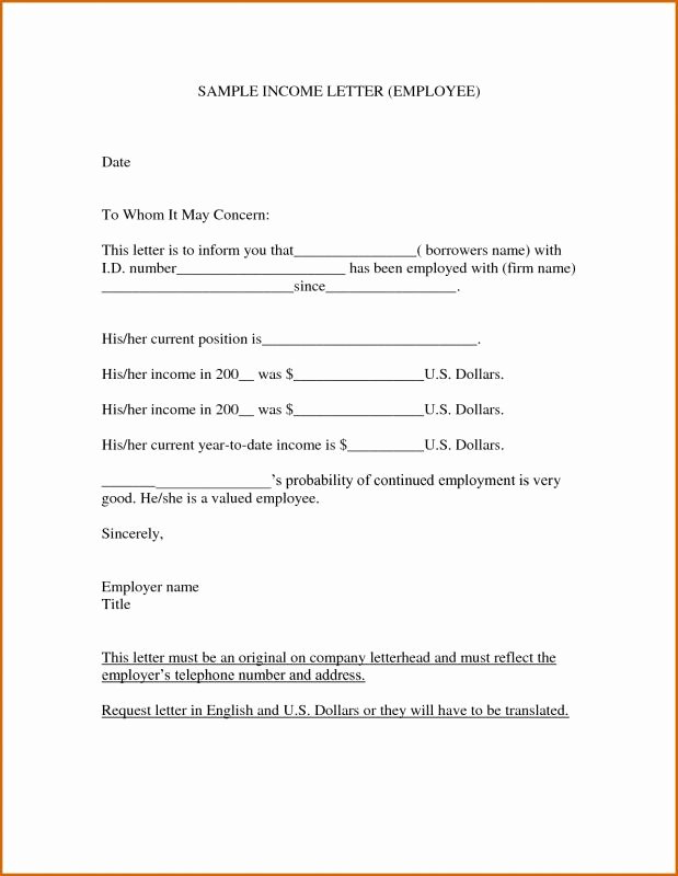 Proof Of Income Letter Sample Best Of Proof In E Letter