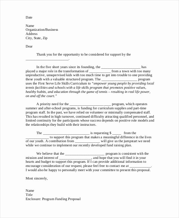 Proposal Cover Letter Template Elegant Sample Letter asking for Business Opportunity