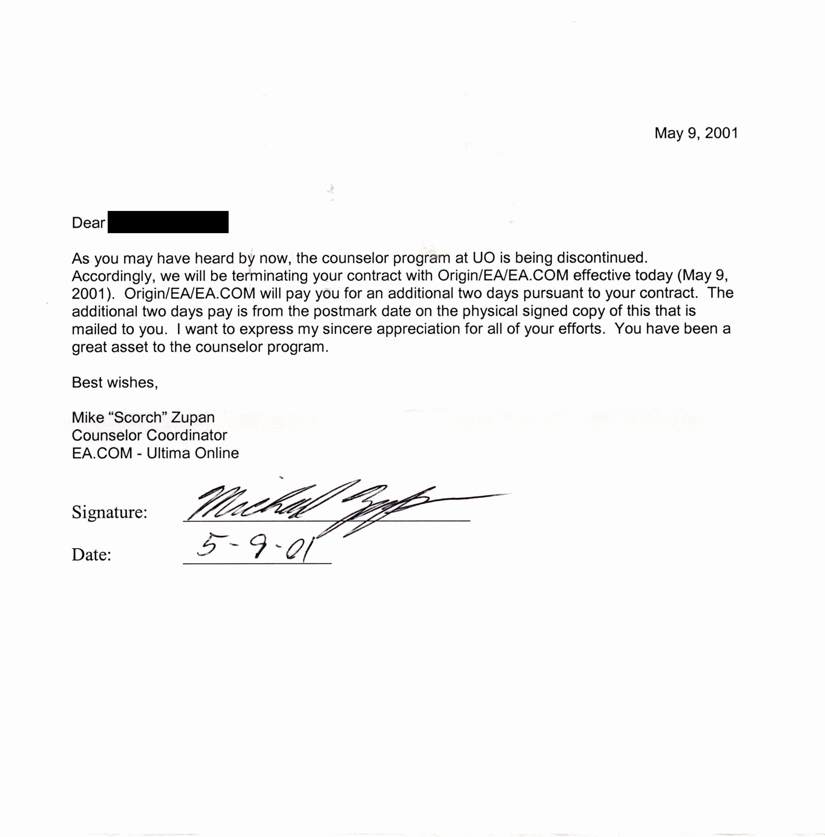 Psychotherapy Termination Letter Sample Fresh Termination Letter for An Ultima Line Counselor – the