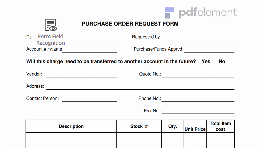 Purchase Requisition forms Template Fresh Purchase order Request form Template Free Download Edit