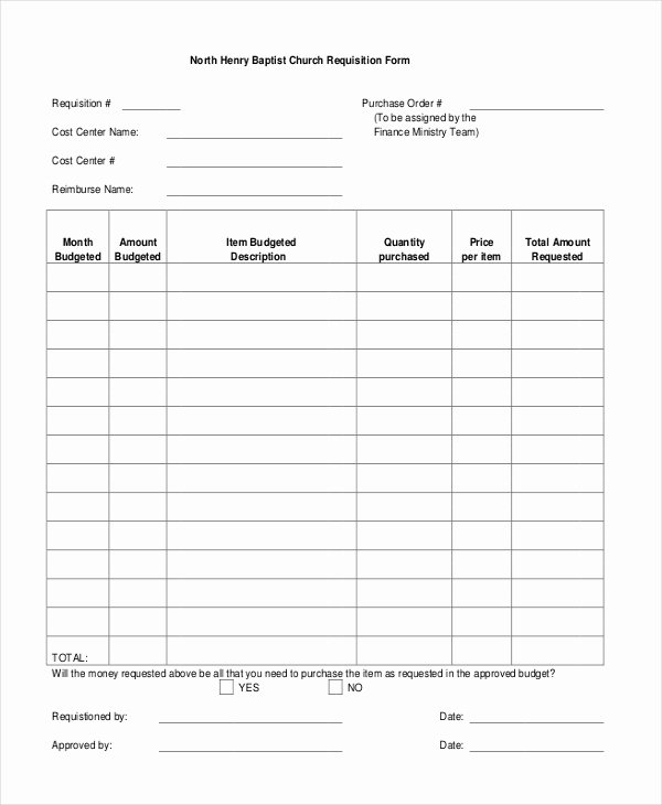 Purchase Requisition forms Template Inspirational Sample Purchase Requisition forms 8 Free Documents In