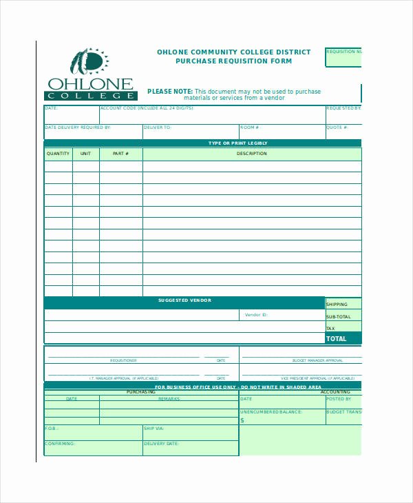 Purchase Requisition forms Template Luxury 22 Requisition forms In Excel