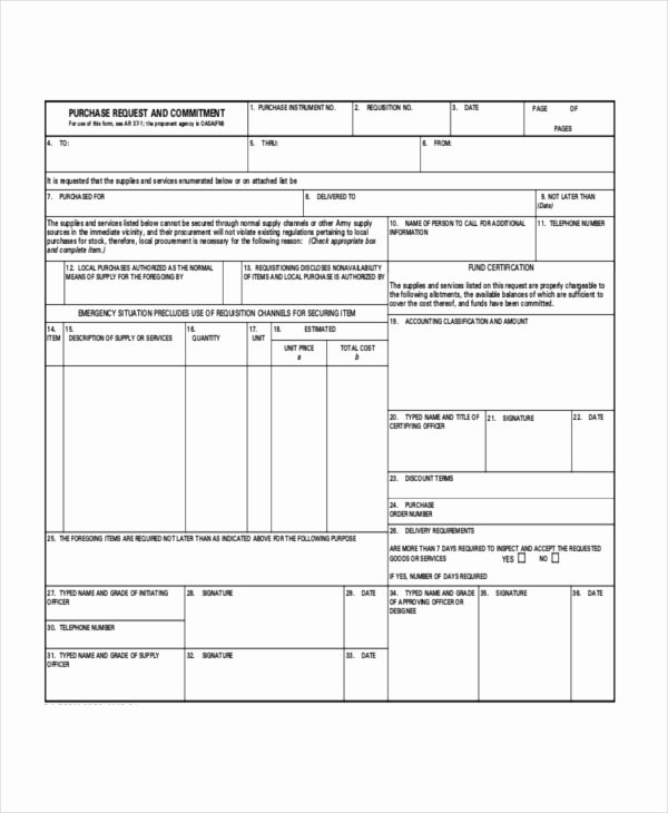 Purchase Requisition forms Template New Sample Purchase Requisition forms 8 Free Documents In