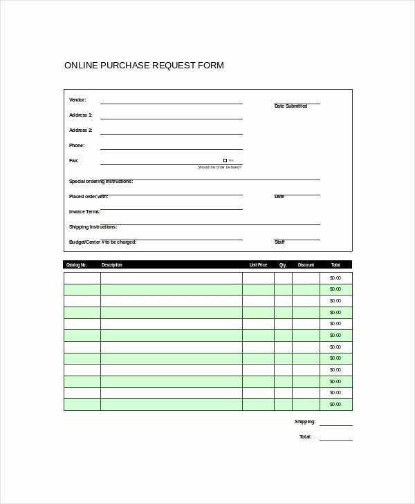 Purchasing Requisition form Templates Beautiful Excel form Template 6 Free Excel Document Downloads