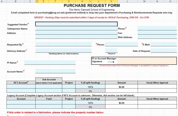 Purchasing Requisition form Templates Lovely Purchase Request form In Excel