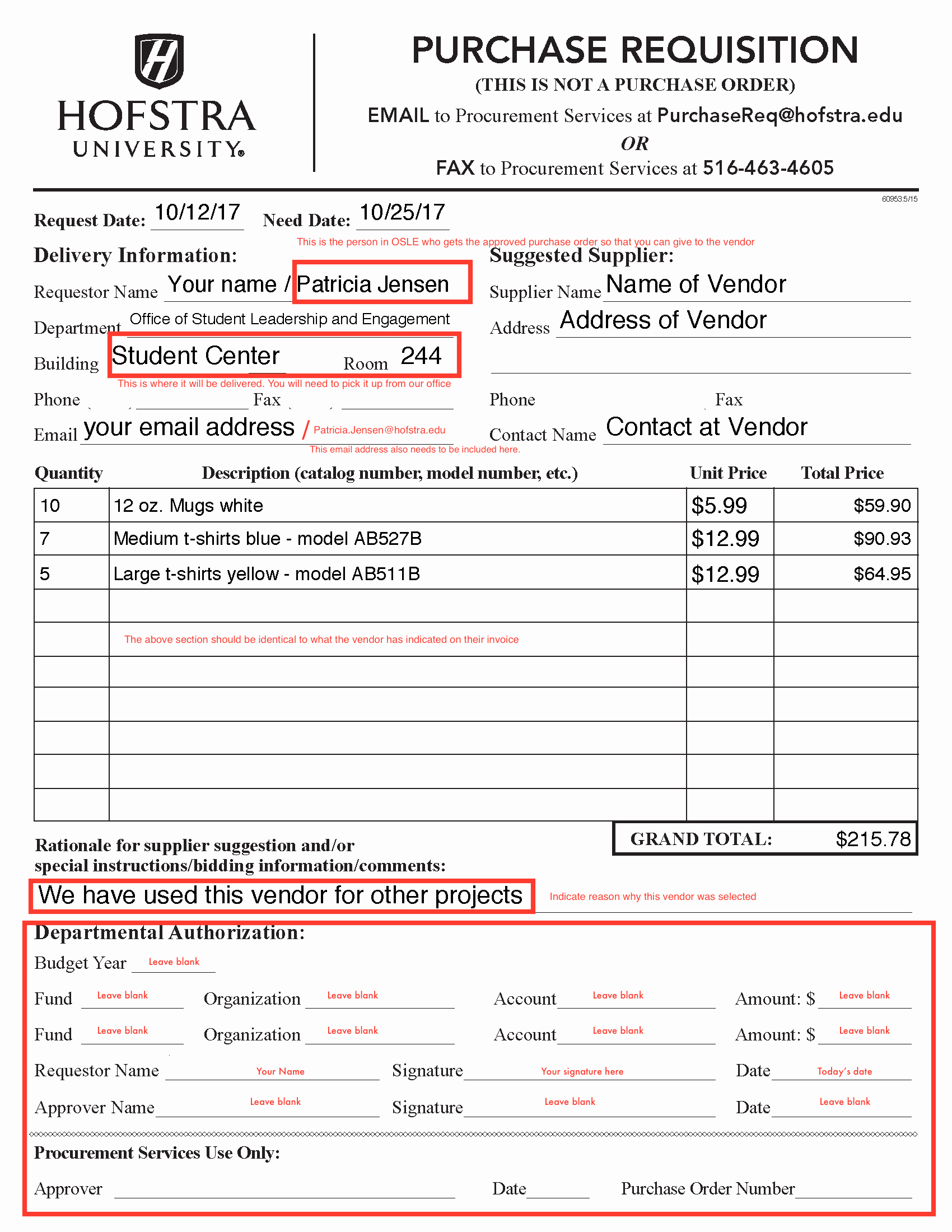 Purchasing Requisition form Templates Unique Osle Policies &amp; Procedures Hofstra